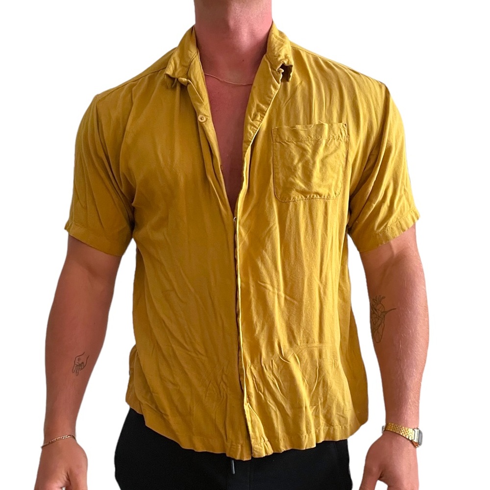 Dark Yellow Blousy Button Down - image 3